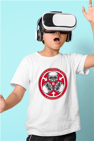 30 Seconds To Mars Baskılı Unisex Beyaz Çocuk Tişört