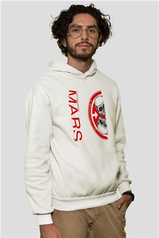 30 Seconds To Mars Baskılı Unisex Beyaz Hoodie