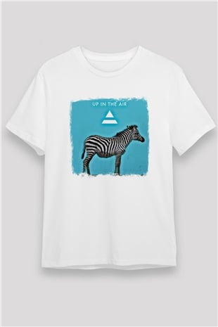 30 Seconds To Mars Baskılı Unisex Beyaz Tişört
