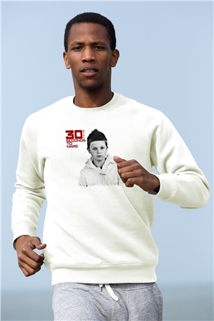 30 Seconds To Mars Baskılı Unisex Beyaz Sweatshirt