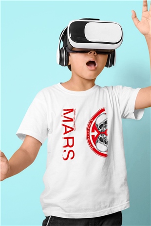 30 Seconds To Mars Baskılı Unisex Beyaz Çocuk Tişört