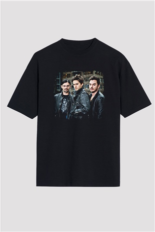 30 Seconds To Mars Baskılı Unisex Siyah Oversize Tişört