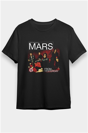 30 Seconds To Mars Baskılı Unisex Siyah Tişört