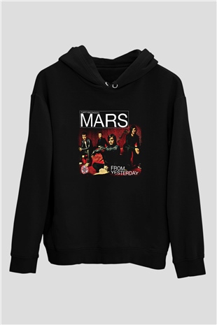 30 Seconds To Mars Baskılı Unisex Siyah Hoodie
