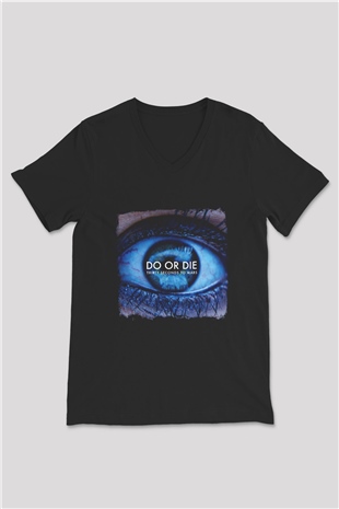 30 Seconds To Mars Baskılı Unisex Siyah V Yaka Tişört
