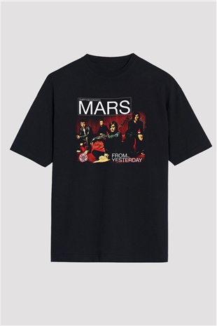 30 Seconds To Mars Baskılı Unisex Siyah Oversize Tişört
