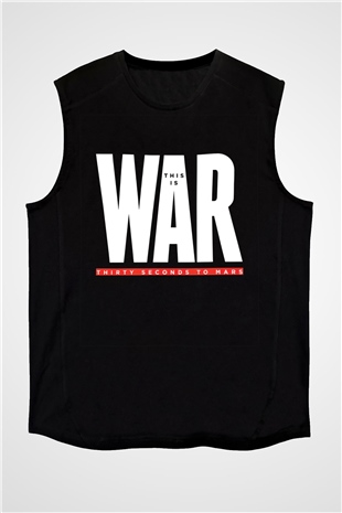 30 Seconds To Mars Baskılı Unisex Siyah Kolsuz Tişört
