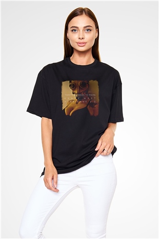 30 Seconds To Mars Baskılı Unisex Siyah Oversize Tişört