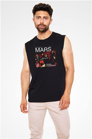 30 Seconds To Mars Baskılı Unisex Siyah Kolsuz Tişört