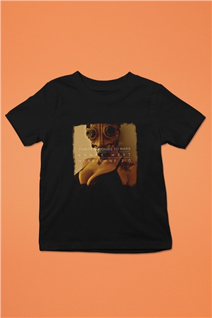30 Seconds To Mars Baskılı Unisex Siyah Çocuk Tişört