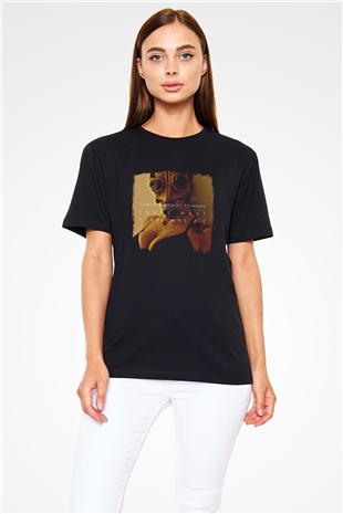 30 Seconds To Mars Baskılı Unisex Siyah Tişört
