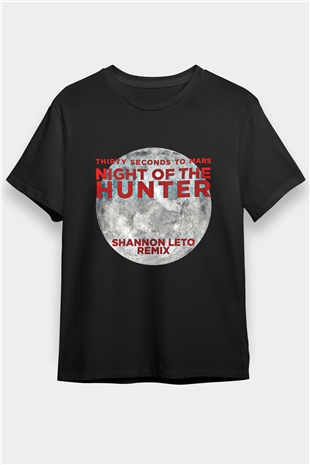30 Seconds To Mars Baskılı Unisex Siyah Tişört