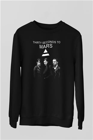 30 Seconds To Mars Grubu Siyah Unisex Sweatshirt