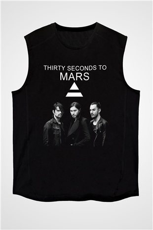 30 Seconds To Mars Grubu Siyah Unisex Kolsuz Tişört