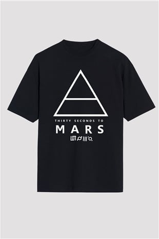 30 Seconds To Mars Siyah Unisex Oversize Tişört T-Shirt