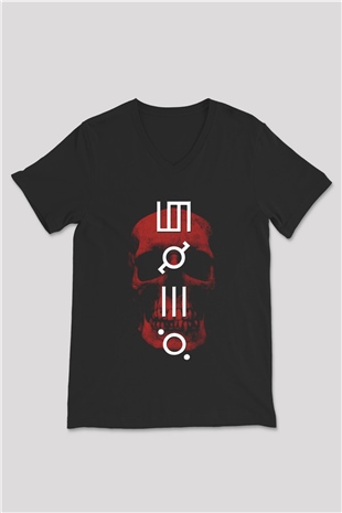 30 Seconds To Mars Siyah Unisex V Yaka Tişört T-Shirt