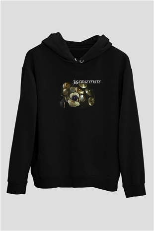 36 Crazyfists Baskılı Unisex Siyah Hoodie