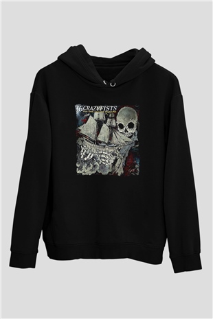 36 Crazyfists Baskılı Unisex Siyah Hoodie