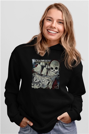 36 Crazyfists Baskılı Unisex Siyah Hoodie
