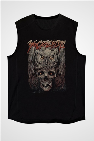 36 Crazyfists Baskılı Unisex Siyah Kolsuz Tişört - Tshirt