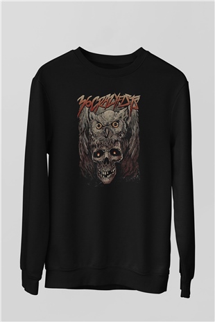 36 Crazyfists Baskılı Unisex Siyah Sweatshirt