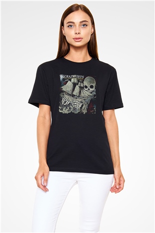 36 Crazyfists Baskılı Unisex Siyah Tişört - Tshirt