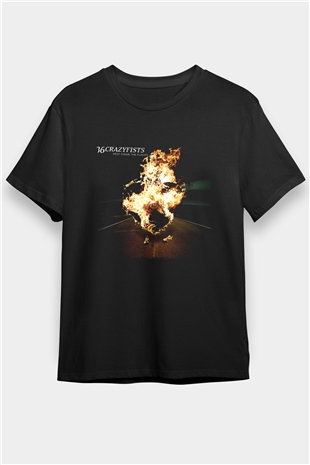 36 Crazyfists Baskılı Unisex Siyah Tişört - Tshirt