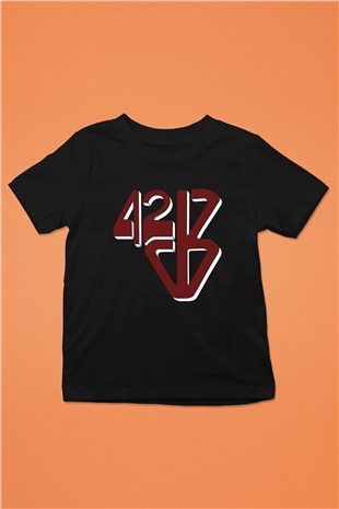 42 Decibel Baskılı Siyah Unisex Çocuk Tişört