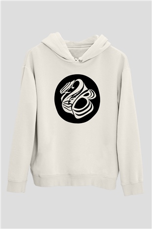 42 decibel Baskılı Unisex Beyaz Hoodie