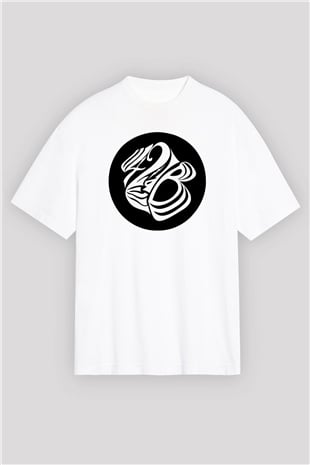 42 decibel Baskılı Unisex Beyaz Oversize Tişört