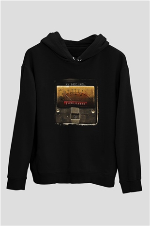 42 decibel Baskılı Unisex Siyah Hoodie