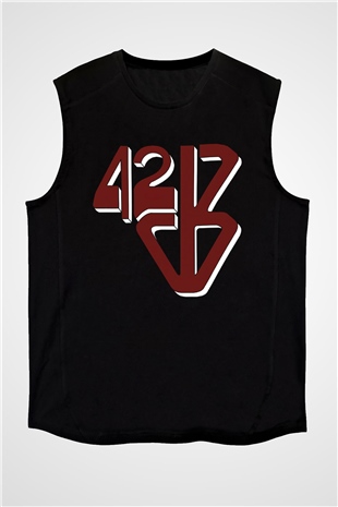 42 Decibel Siyah Unisex Kolsuz Tişört