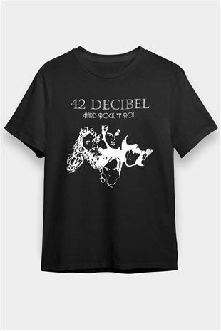42 Decibel Siyah Unisex Tişört T-Shirt - TişörtFabrikası