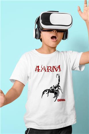 4arm Baskılı Beyaz Unisex Beyaz Çocuk Tişört - Tshirt