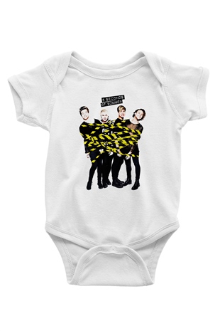 5 Seconds Of Summer Baskılı Beyaz Unisex Bebek Body - Zıbın