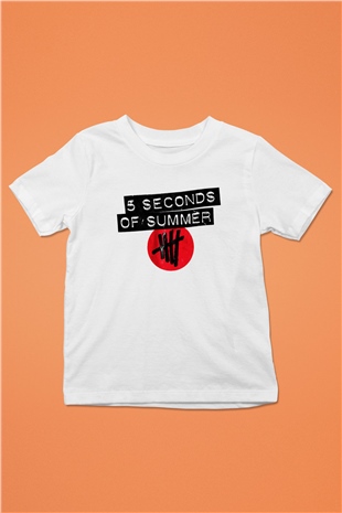 5 Seconds Of Summer Baskılı Beyaz Unisex Çocuk Tişört