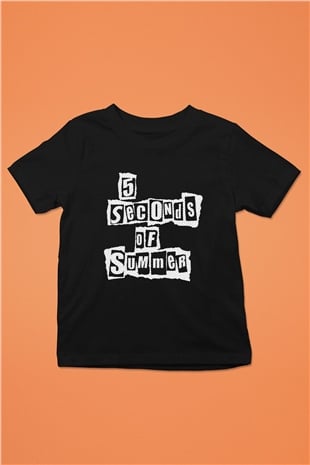 5 Seconds Of Summer Baskılı Siyah Unisex Çocuk Tişört