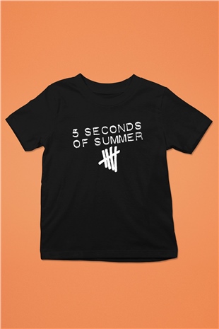 5 Seconds Of Summer Baskılı Siyah Unisex Çocuk Tişört