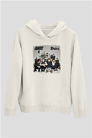5 Seconds Of Summer Baskılı Unisex Beyaz Hoodie