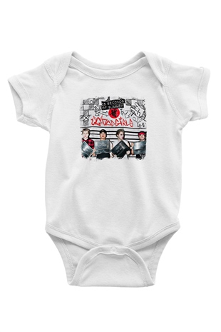 5 Seconds Of Summer Baskılı Unisex Beyaz Bebek Body - Zıbın