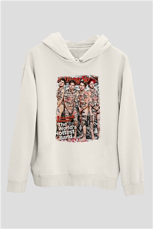 5 Seconds Of Summer Baskılı Unisex Beyaz Hoodie
