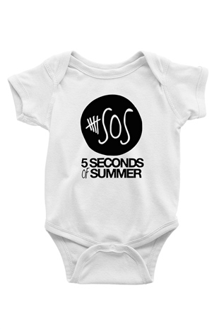 5 Seconds Of Summer Baskılı Unisex Beyaz Bebek Body - Zıbın