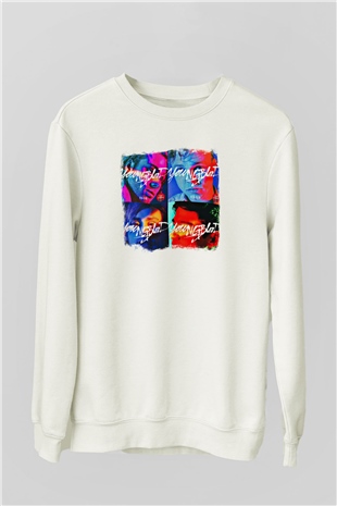 5 Seconds Of Summer Baskılı Unisex Beyaz Sweatshirt