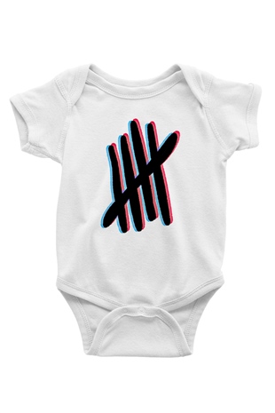 5 Seconds Of Summer Baskılı Unisex Beyaz Bebek Body - Zıbın