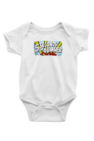 5 Seconds Of Summer Baskılı Unisex Beyaz Bebek Body - Zıbın