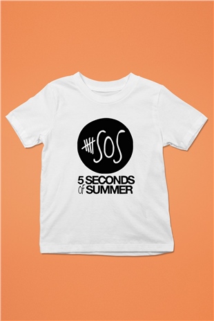 5 Seconds Of Summer Baskılı Unisex Beyaz Çocuk Tişört