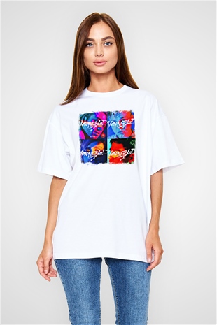 5 Seconds Of Summer Baskılı Unisex Beyaz Oversize Tişört