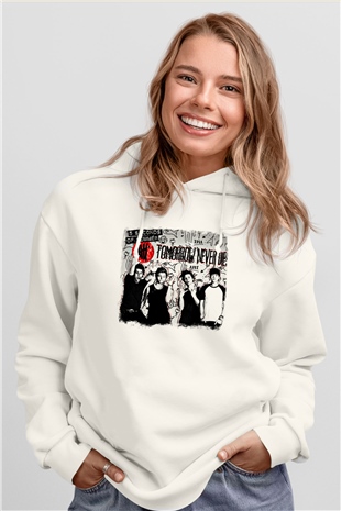 5 Seconds Of Summer Baskılı Unisex Beyaz Hoodie