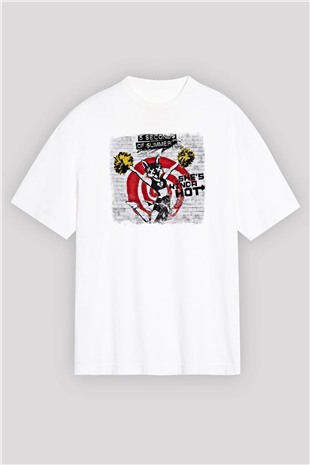 5 Seconds Of Summer Baskılı Unisex Beyaz Oversize Tişört