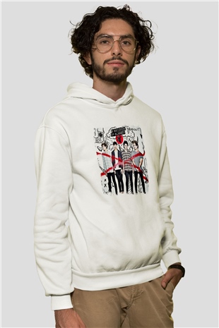 5 Seconds Of Summer Baskılı Unisex Beyaz Hoodie